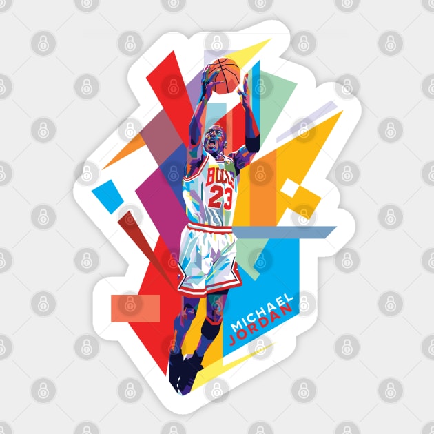 Michael Jordan White Jersey Sticker by Laksana Ardie Store